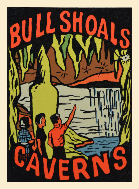 (image for) Arkansas (3) Bull Shoals Caverns Vintage Vacation Stickers